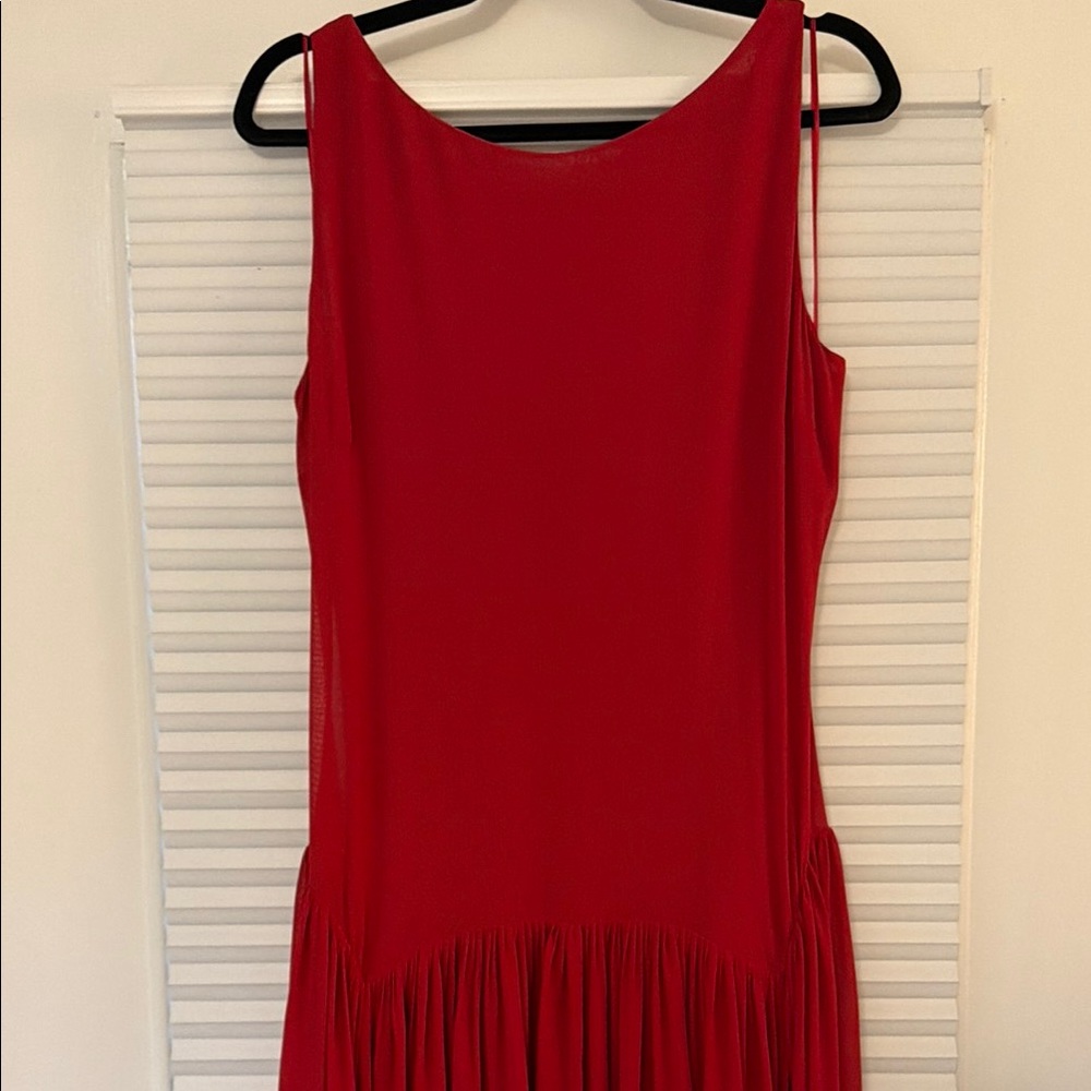 Reformation Red Sleeveless Maxi Dress with Gathered Skirt - Picture 3 of 7